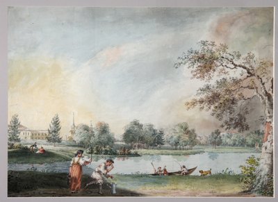 De vijvers voor het stedelijk landgoed van graaf Alexei Kirillovich Razumovsky in Moskou door Ivan Alexeyevich Ivanov
