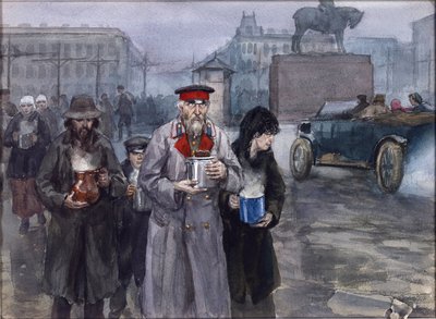 Hongerige jaren in Petrograd. Terugkeer van een gemeenschappelijke gaarkeuken door Vladimirov, Ivan Alexeyevich door Ivan Alexeyevich Vladimirov