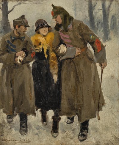 Soldaten met prostituee door Ivan Alexeyevich Vladimirov