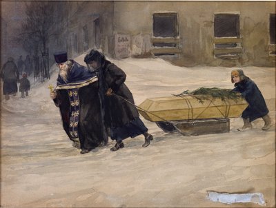 De begrafenis van de vader door Vladimirov, Ivan Alexeyevich (1869-1947) door Ivan Alexeyevich Vladimirov