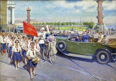 De buitenlandse toeristen in Leningrad door Ivan Alexeyevich Vladimirov