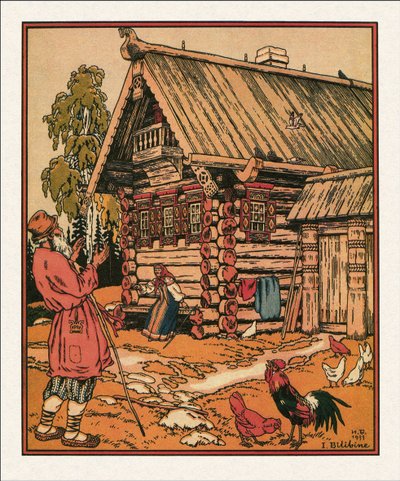 Illustratie bij Het verhaal van de visser en de vis door Ivan Yakovlevich Bilibin