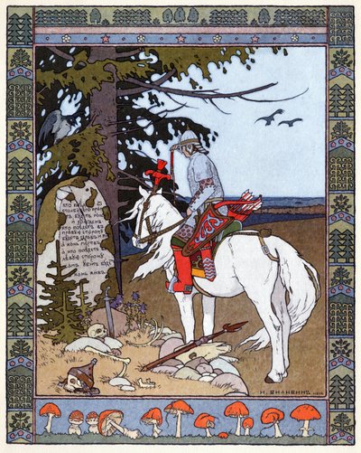 Tsarevitsj Ivan, de vuurvogel en de grijze wolf, c.1899 door Ivan Yakovlevich Bilibin
