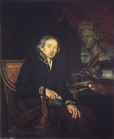 Portret van de kunstenaar Dimitri Levitsky 1735-1822, 1812 door Ivan Eremeevich Yakovlev
