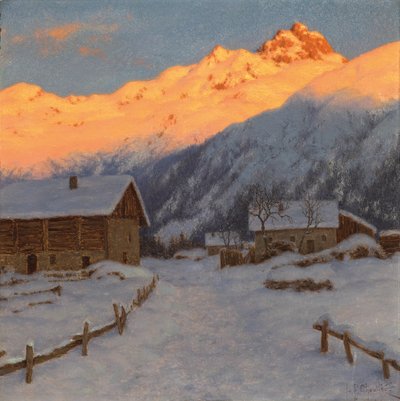 Avond op de berg, Haute-Savoie door Ivan Fedorovich Choultse
