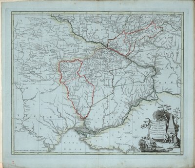 Algemene kaart van het gouvernement Novorossiysk, 1779 door Ivan Ivanovich Islenyev