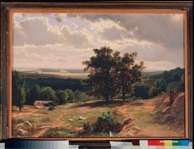 De eiken, landschap bij Düsseldorf (Duitsland). door Ivan Ivanovich Shishkin