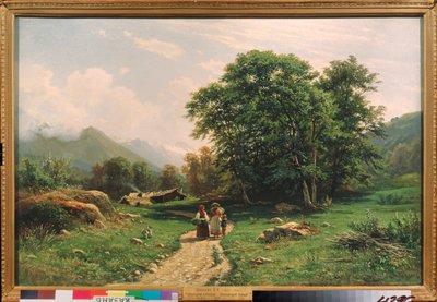 Uitzicht in Zwitserland door Ivan Ivanovich Shishkin