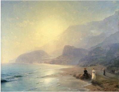 Alexander Pushkin en prinses Maria Raevskaya bij Gurzuf, 1886 door Ivan Konstantinovich Aivazovsky