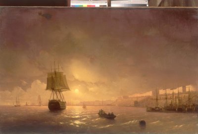 Zicht op Odessa in een maanverlichte nacht door Ivan Konstantinovich Aivazovsky