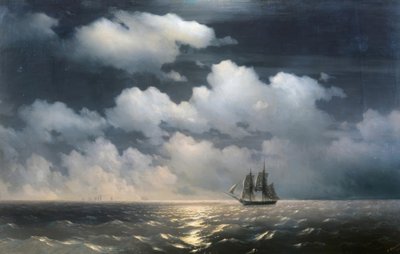 Brik Mercury aangevallen door twee Turkse schepen door Ivan Konstantinovich Aivazovsky