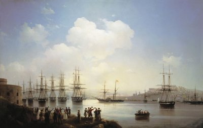 Russisch squadron op de Sevastopol-aanval, 1846 door Ivan Konstantinovich Aivazovsky