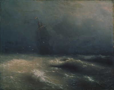 Storm aan de kust bij Nice, 1885 door Ivan Konstantinovich Aivazovsky