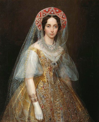 Portret van Groothertogin Maria Alexandrovna 1824-1880, toekomstige Keizerin van Rusland door Ivan Kosmich Makarov