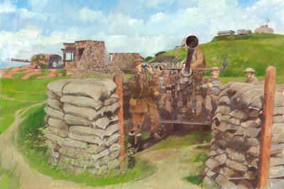 Bofors kanon, Pendennis Castle, ca. 1943 door Ivan Lapper