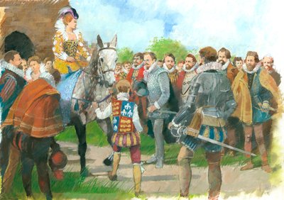 Elizabeth I wordt verwelkomd in Kenilworth Castle door Ivan Lapper