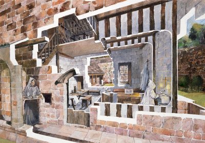Monnikscel, Mount Grace Priory, 15e eeuw, ca. 1990-2010 door Ivan Lapper