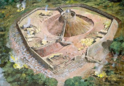 Pickering Castle, 12e eeuw, ca. 1990-2010 door Ivan Lapper