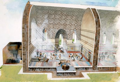 Het badhuis in Wroxeter Romeinse stad door Ivan Lapper
