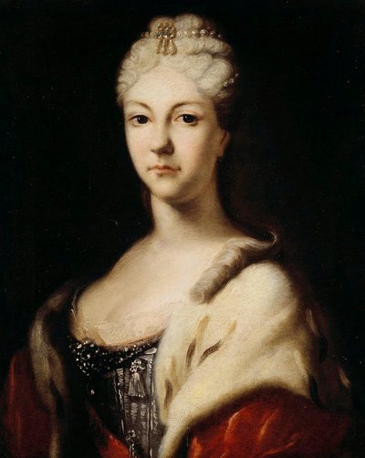 Portret van Groothertogin Natalya Alexeevna van Rusland, 1673-1716, voor 1716 door Ivan Nikitich Nikitin