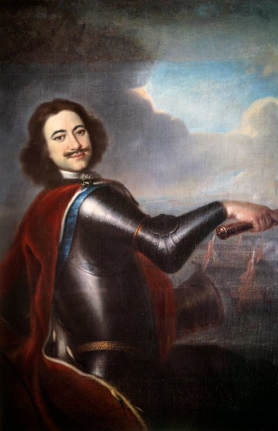 Portret van Peter I de Grote (1672-1725) Schilderij door Ivan Nikitin door Ivan Nikitich Nikitin