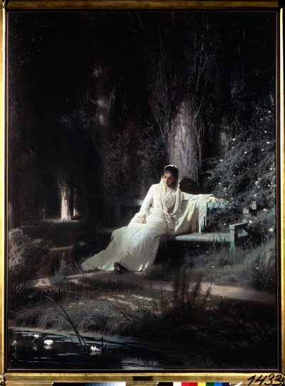 Maanverlichte nacht door Ivan Nikolaevich Kramskoy