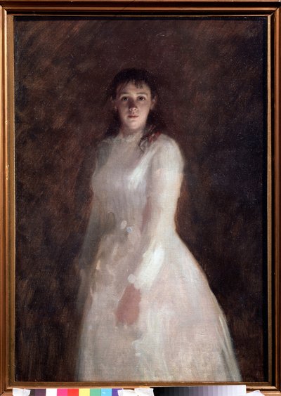 Portret van een jonge vrouw door Ivan Nikolaevich Kramskoy