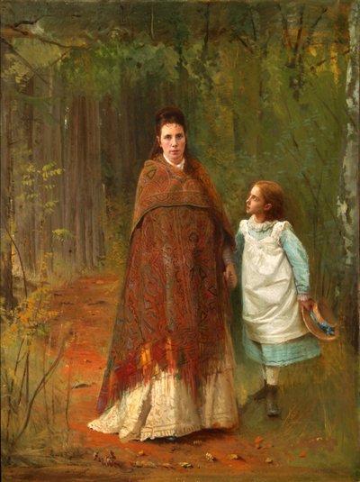 In het park. Portret van de vrouw en dochter van de kunstenaar, 1875 door Ivan Nikolaevich Kramskoy