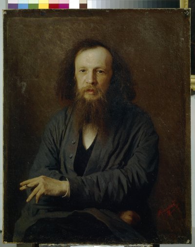 Portret van Dmitri Mendelejev door Ivan Nikolaevich Kramskoy