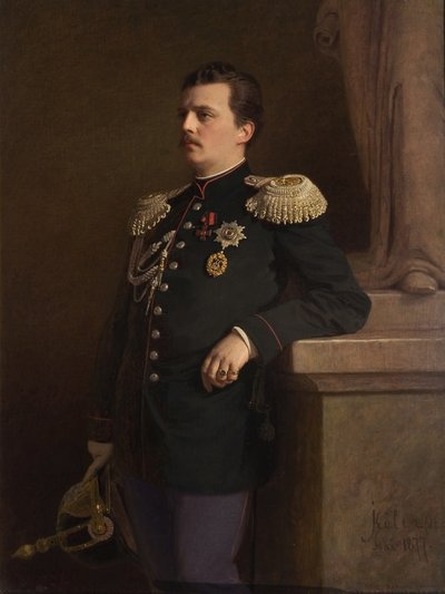 Portret van Groothertog Vladimir Aleksandrovitsj van Rusland 1847-1909, 1880s door Ivan Nikolaevich Kramskoy