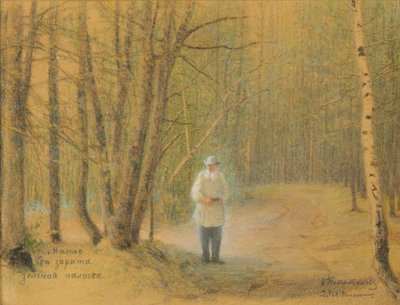 Leo Tolstoy in het Zakaz-bos door Ivan Pavlovich Pokhitonov