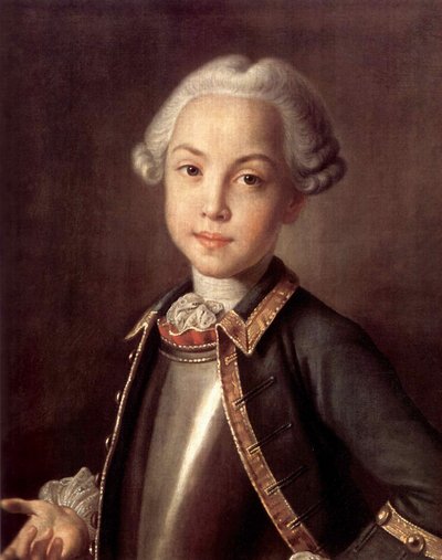 Portret van Graaf Nikolai Petrovich Sheremetev als kind, 1750s door Ivan Petrovich Argunov
