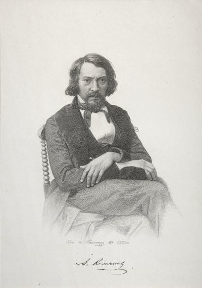 Portret van Aleksey Stepanovich Khomyakov, 1879 door Ivan Petrovich Pozhalostin