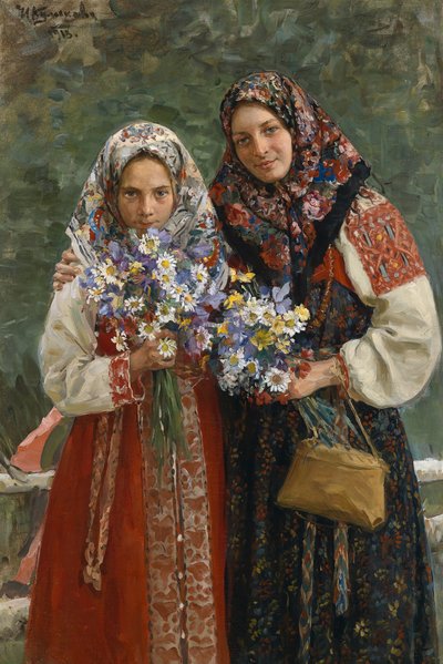 Weidebloemen, 1913 door Ivan Semyonovich Kulikov