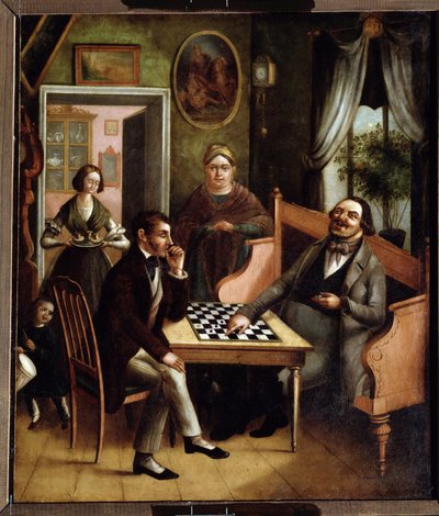 De damspelers door Ivan Stepanovich Doshchennikov