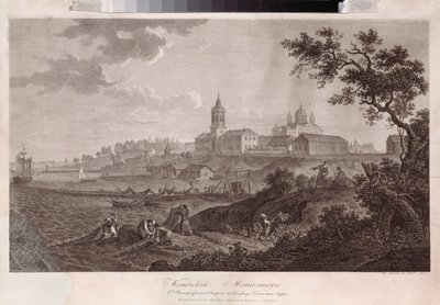 Het Konevsky-klooster van de Geboorte van de Maagd in Konevets door Ivan Vasilievich Chessky