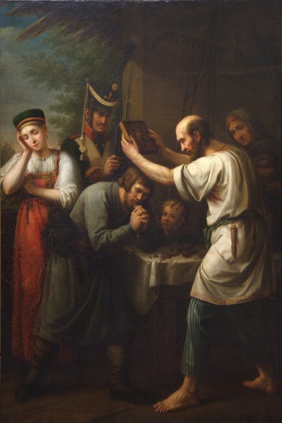De Zegen van de Huiswacht in 1812, 1812 door Ivan Vasilyevich Luchaninov