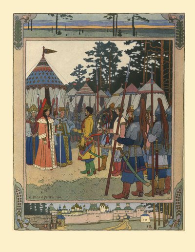Illustratie voor het sprookje Marya Morevna, 1901 door Ivan Yakovlevich Bilibin