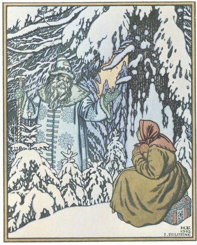 Illustratie voor het sprookje Morozko, 1932 door Ivan Yakovlevich Bilibin