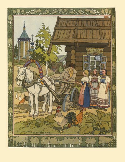 Illustratie voor het sprookje De Veer van Finist de Valk, 1901-1902 door Ivan Yakovlevich Bilibin