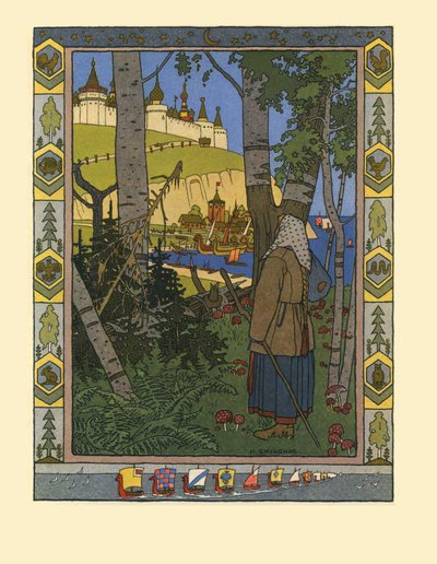 Illustratie voor het sprookje De veer van Finist de valk, 1901-1902 door Ivan Yakovlevich Bilibin