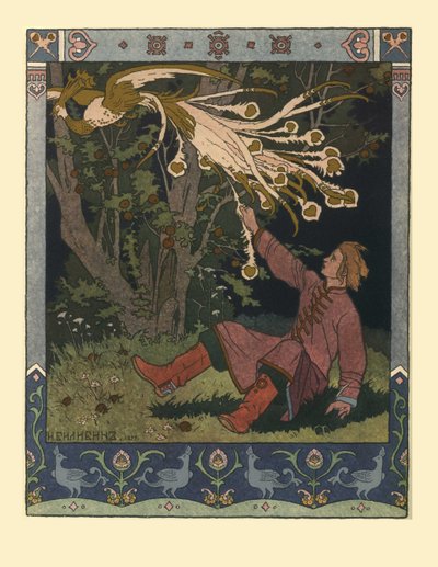 Illustratie voor het sprookje van Ivan Tsarevich, de Vuurvogel en de Grijze Wolf, 1902 door Ivan Yakovlevich Bilibin