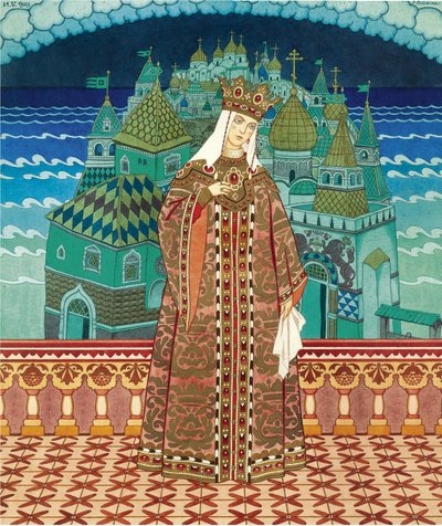 Militrissa. Kostuumontwerp voor de opera Het verhaal van tsaar Saltan door N. Rimsky-Korsakov door Ivan Yakovlevich Bilibin