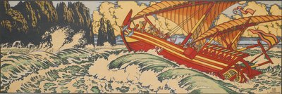 Sinbad de Zeeman. Illustratie voor Arabische Sprookjes door Ivan Yakovlevich Bilibin