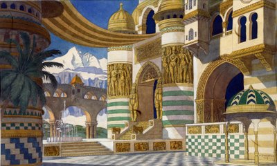 Toneelontwerp voor de opera Ruslan en Ludmila van M. Glinka, 1913 door Ivan Yakovlevich Bilibin