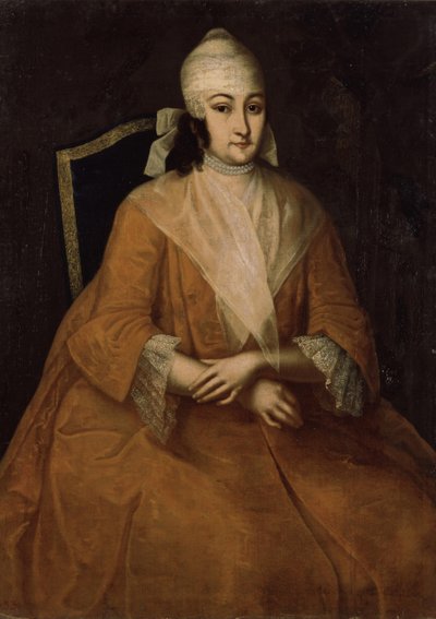 Portret van Anna Leopoldovna, regentes van Rusland 1718-1746, tussen 1740 en 1746 door Ivan Yakovlevich Vishnyakov