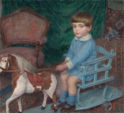 Kind met een Paardenspeeltje, ca. 1925 door Ivan Zabota