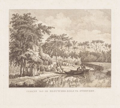 Gezelschap aan de oever van het meer Brouwerskolk te Overveen door Izaak Jansz. de Wit
