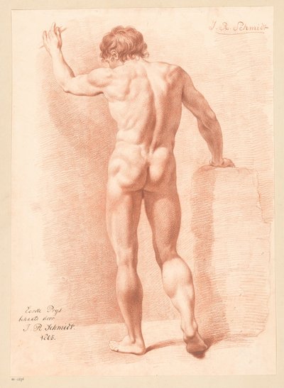 Staand mannelijk naakt, op de rug gezien (1e prijs 1805) door Izaak Riewert Schmidt