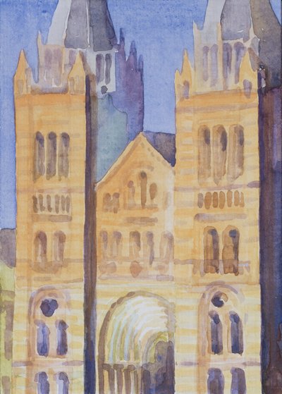 Hoofdingang van het Natuurhistorisch Museum, Londen, Zonsondergang, 1994 door Izabella Godlewska de Aranda